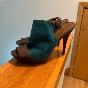 Teal suede heels